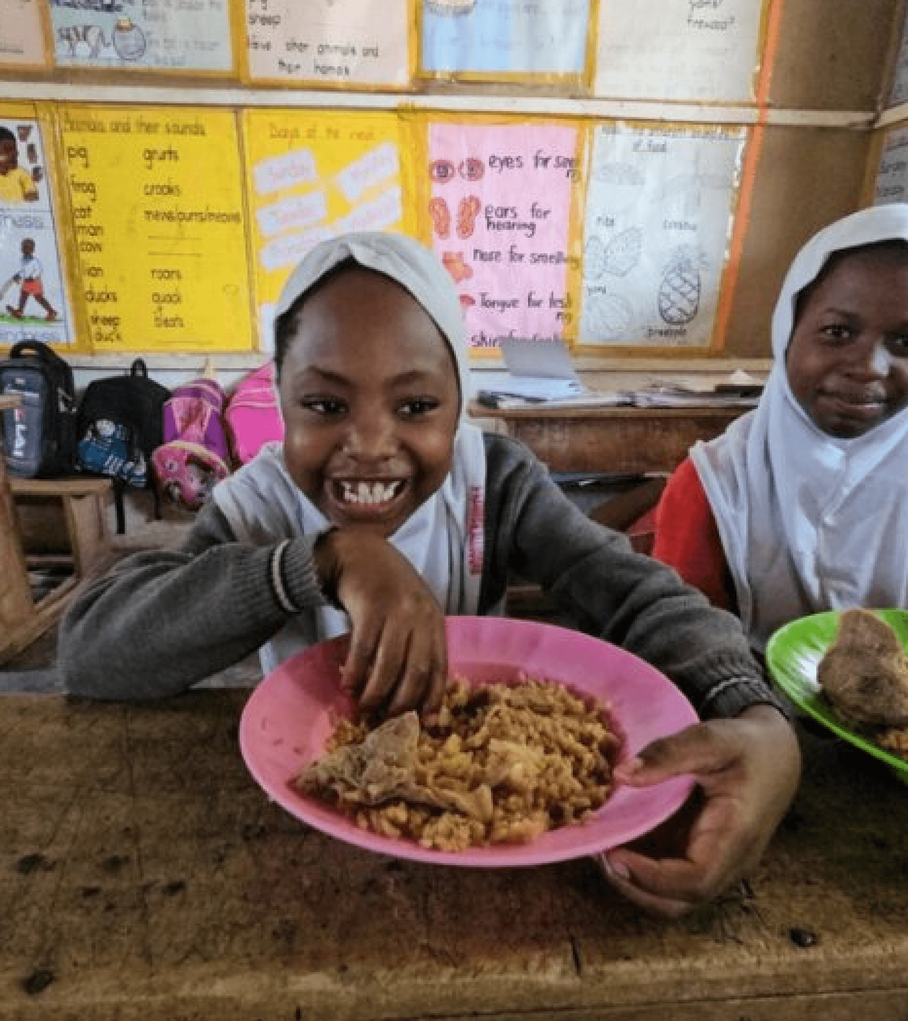 Children at a Muntada Aid school meals programme in Niger