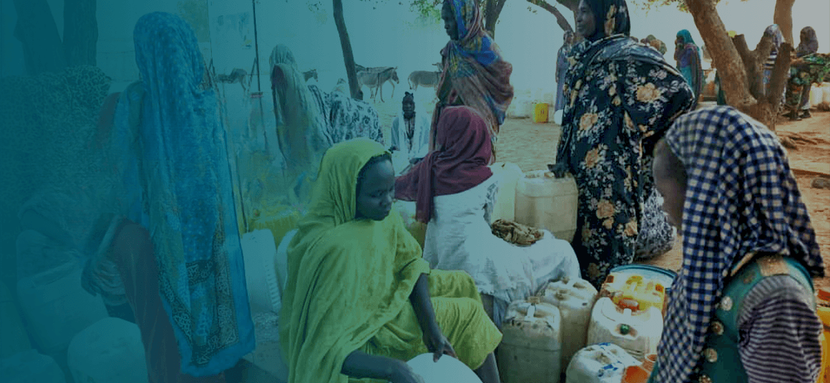 A displaced Sudanese family sheltered by Muntada Aid