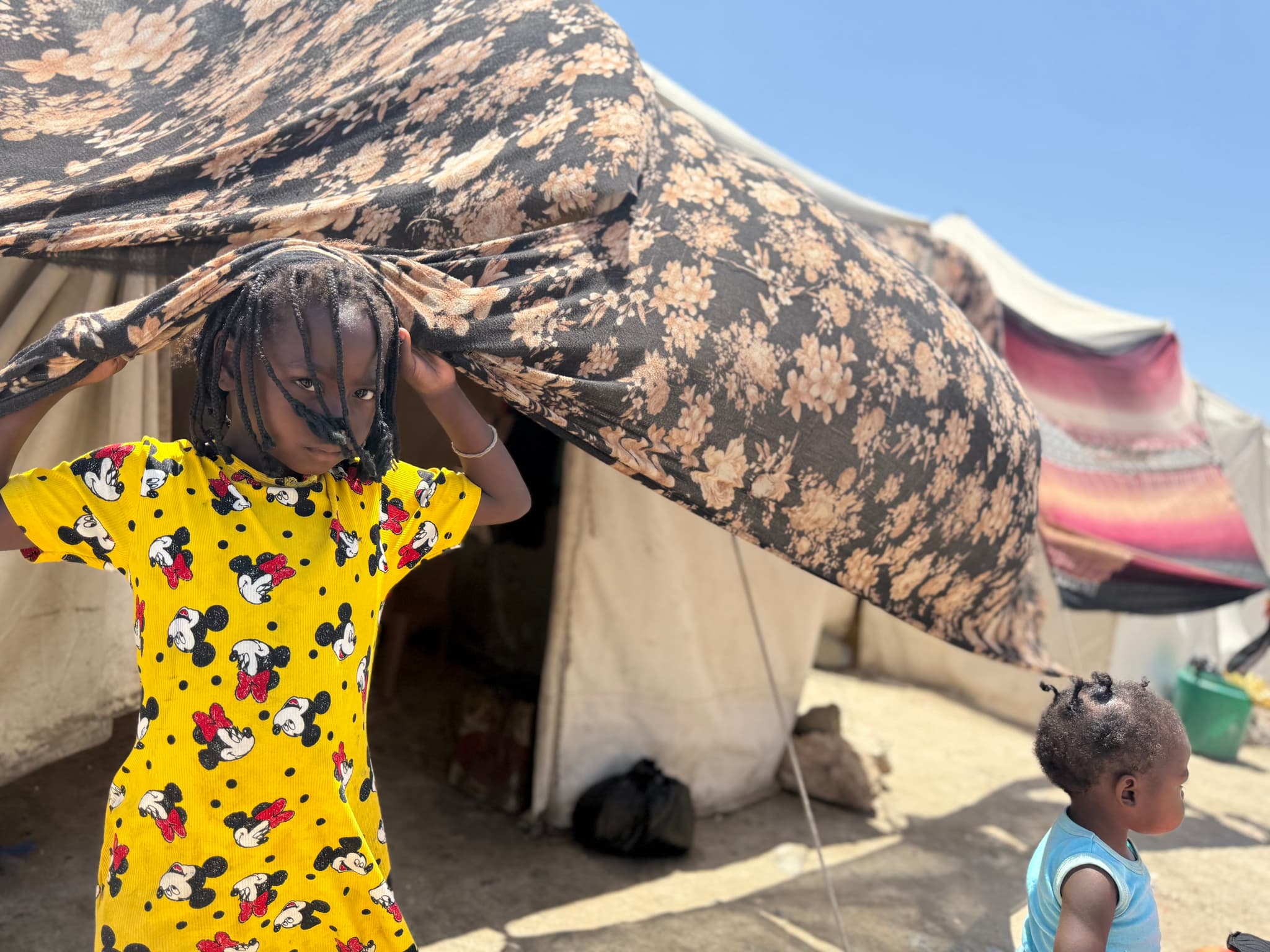 A displaced family in Sudan