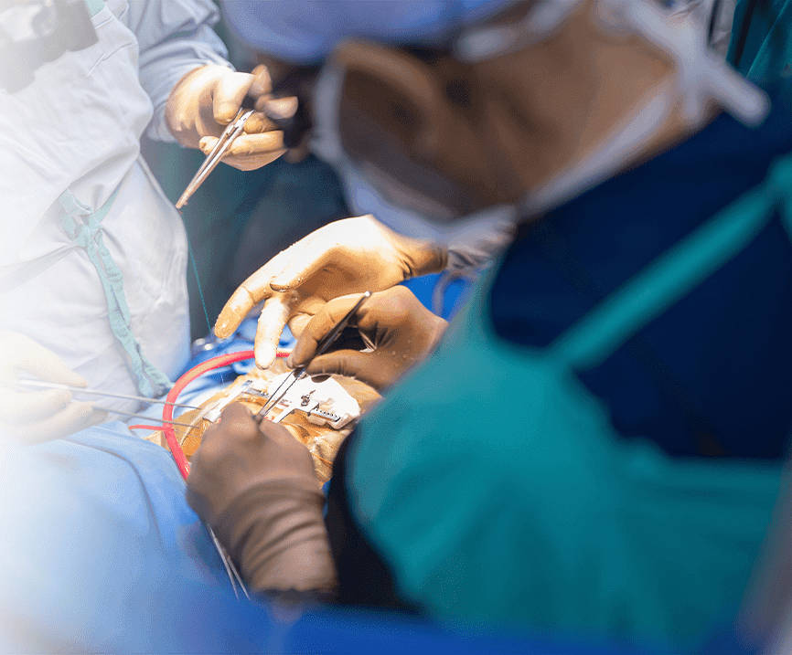 Surgeons operating at the Little Hearts cardiac centre in Tanzania