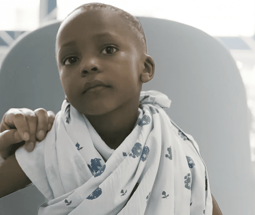 Denzel, a Little Hearts patient in Tanzania